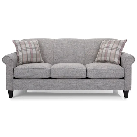 Transitional Sofa with Rolled Arms