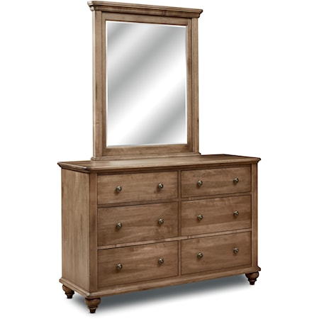 Double Dresser and Mirror Set