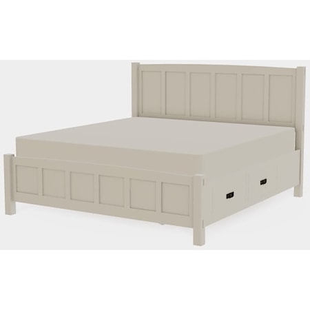American Craftsman King Panel Bed with Both Drawerside Storage