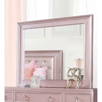 Transitional Dresser Mirror with Rose Gold Finish