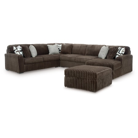 4-Piece Sectional & Oversized Accent Ottoman