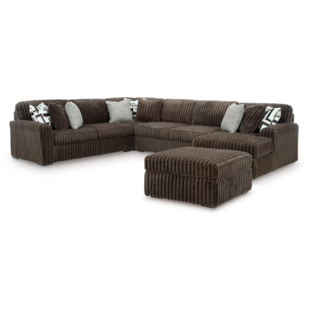 4-Piece Sectional & Oversized Accent Ottoman