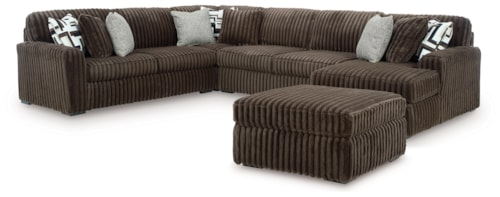 4-Piece Sectional And Oversized Accent Ottoman