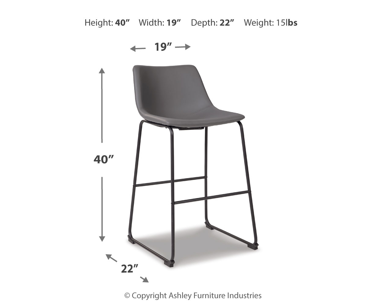 Signature Design by Ashley Centiar Tall Uph Barstool