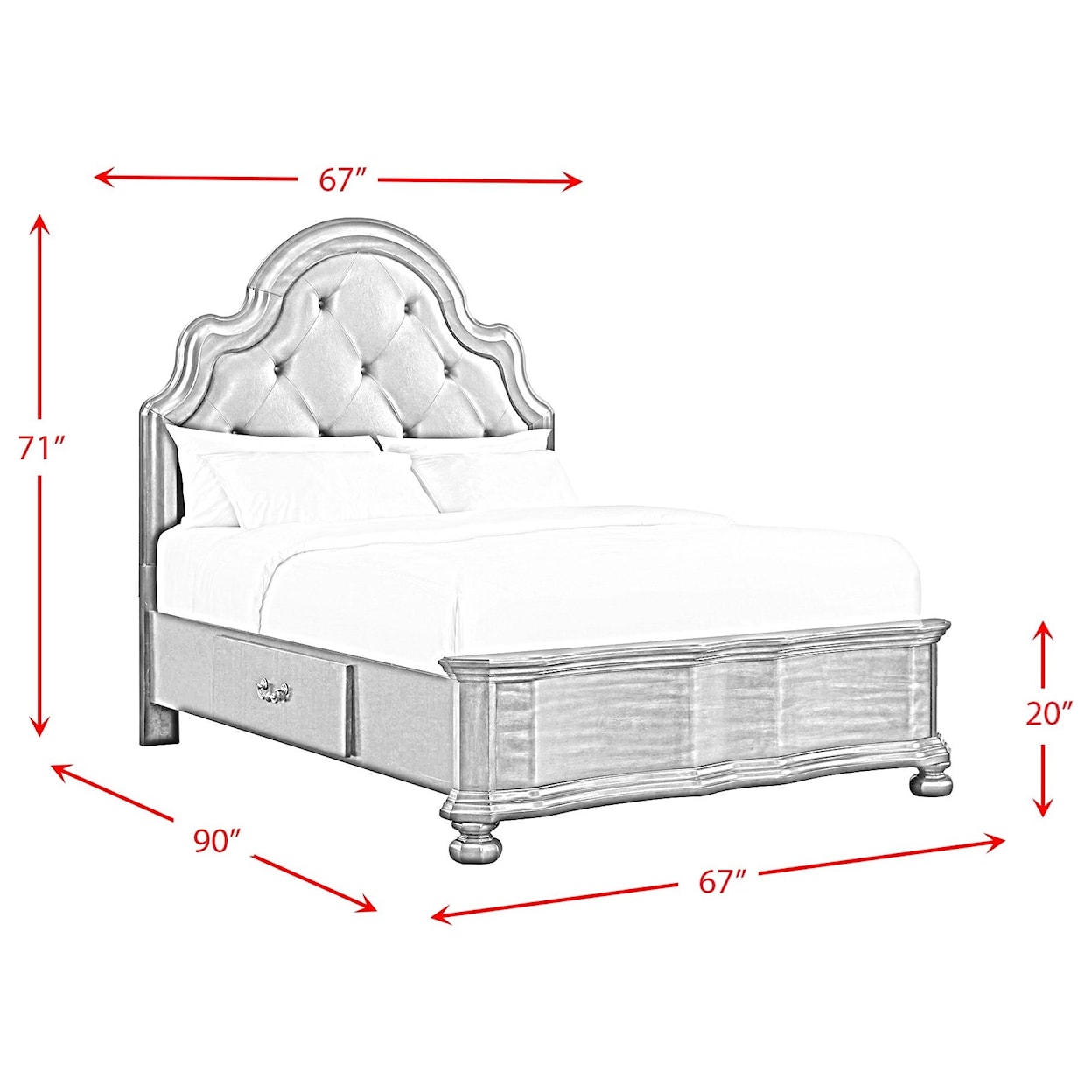 Elements International Avery- Queen 2-Drawer Platform Storage Bed