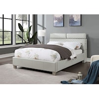 Transitional Light Gray King Bed