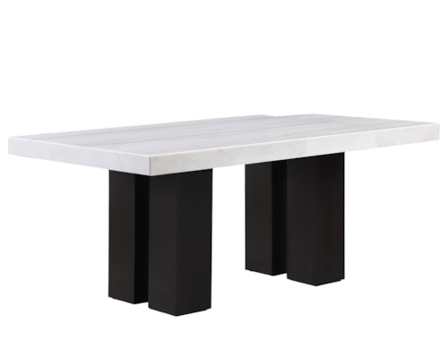 Contemporary 70" Rectangular Marble-Top Dining Table