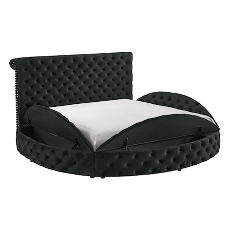 Queen Upholstered Bed - Black