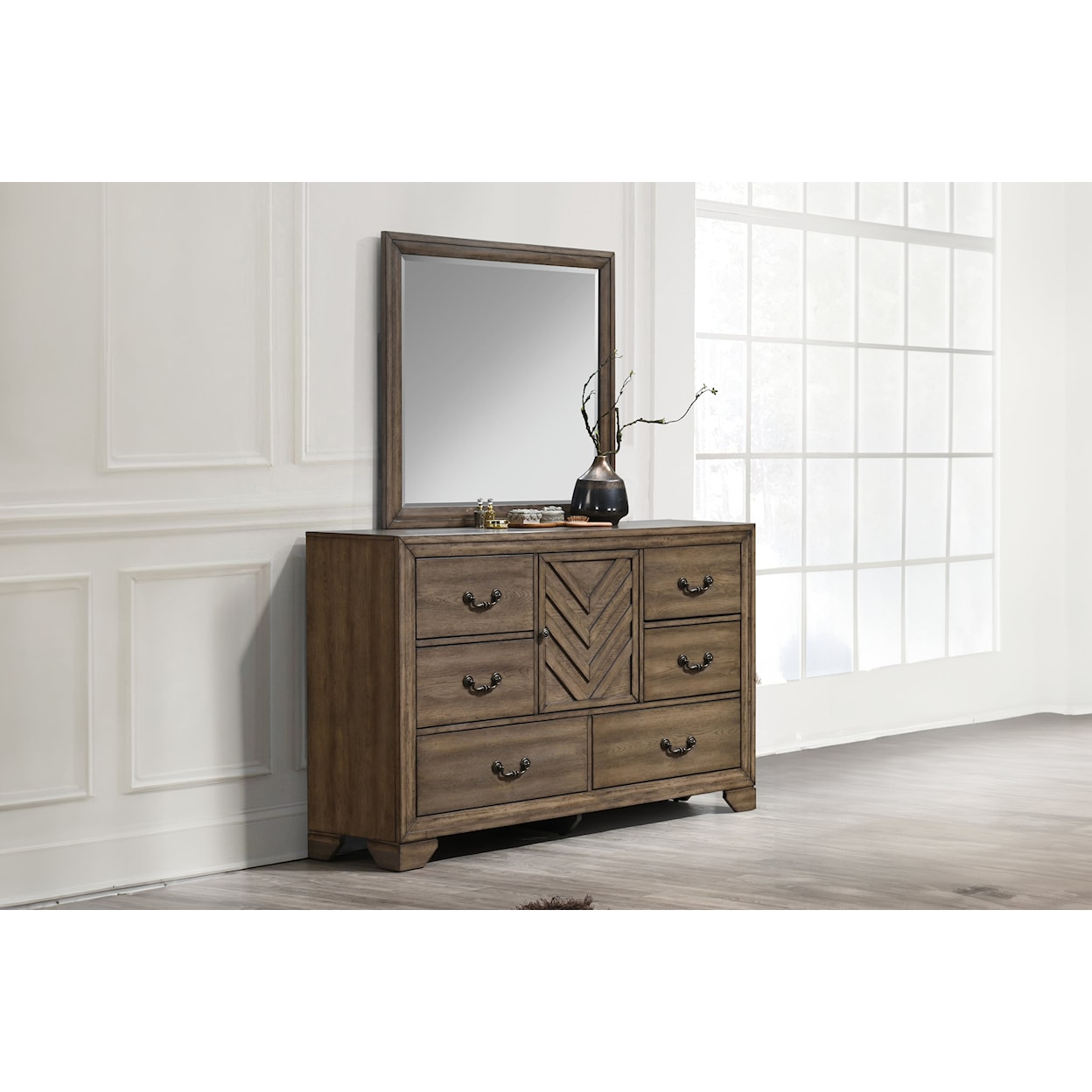 New Classic Rex 8-Drawer Dresser with Mirror