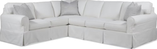 Transitional 2-Piece Corner Sectional with Slipcover