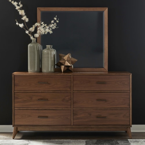 Mid Century Modern Dresser and Mirror
