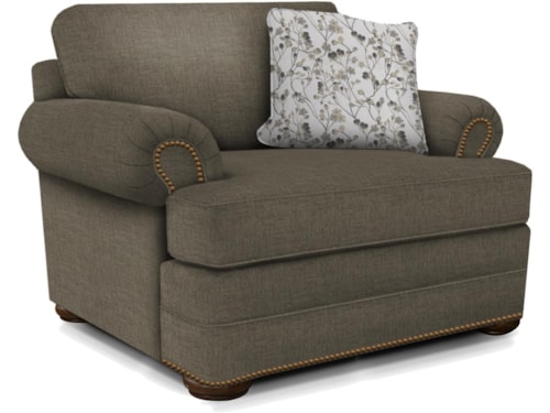 Transitional Chair & a Half with Nailhead Trim
