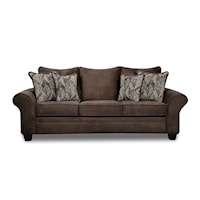 Transitional Sofa with Loose Back Pillows - Chocolate