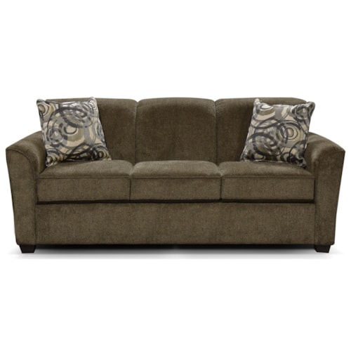 Transitional Sofa with Flared Half-Moon Arms