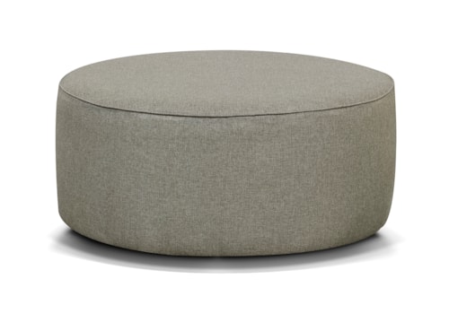 Casual Extra Large Round Cocktail Ottoman with Casters