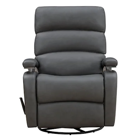 Contemporary Swivel Glider Recliner with Crime Trim