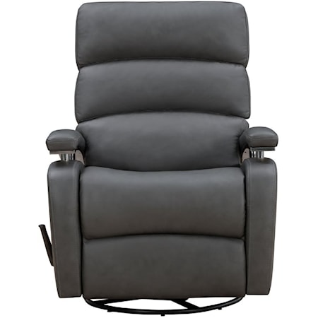 Contemporary Swivel Glider Recliner with Crime Trim