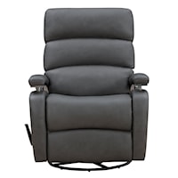 Contemporary Swivel Glider Recliner with Crime Trim