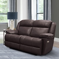 Casual Power Reclining Loveseat with Power Headrest and USB Ports