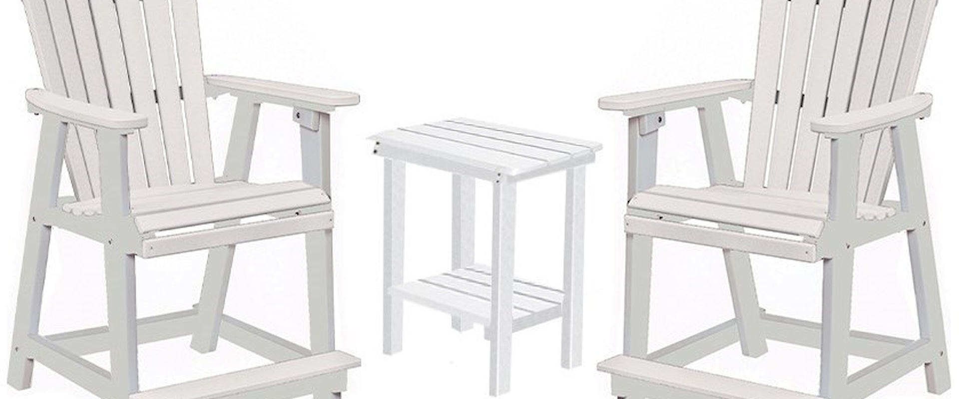 Outdoor Counter Height End Table and Chairs Set