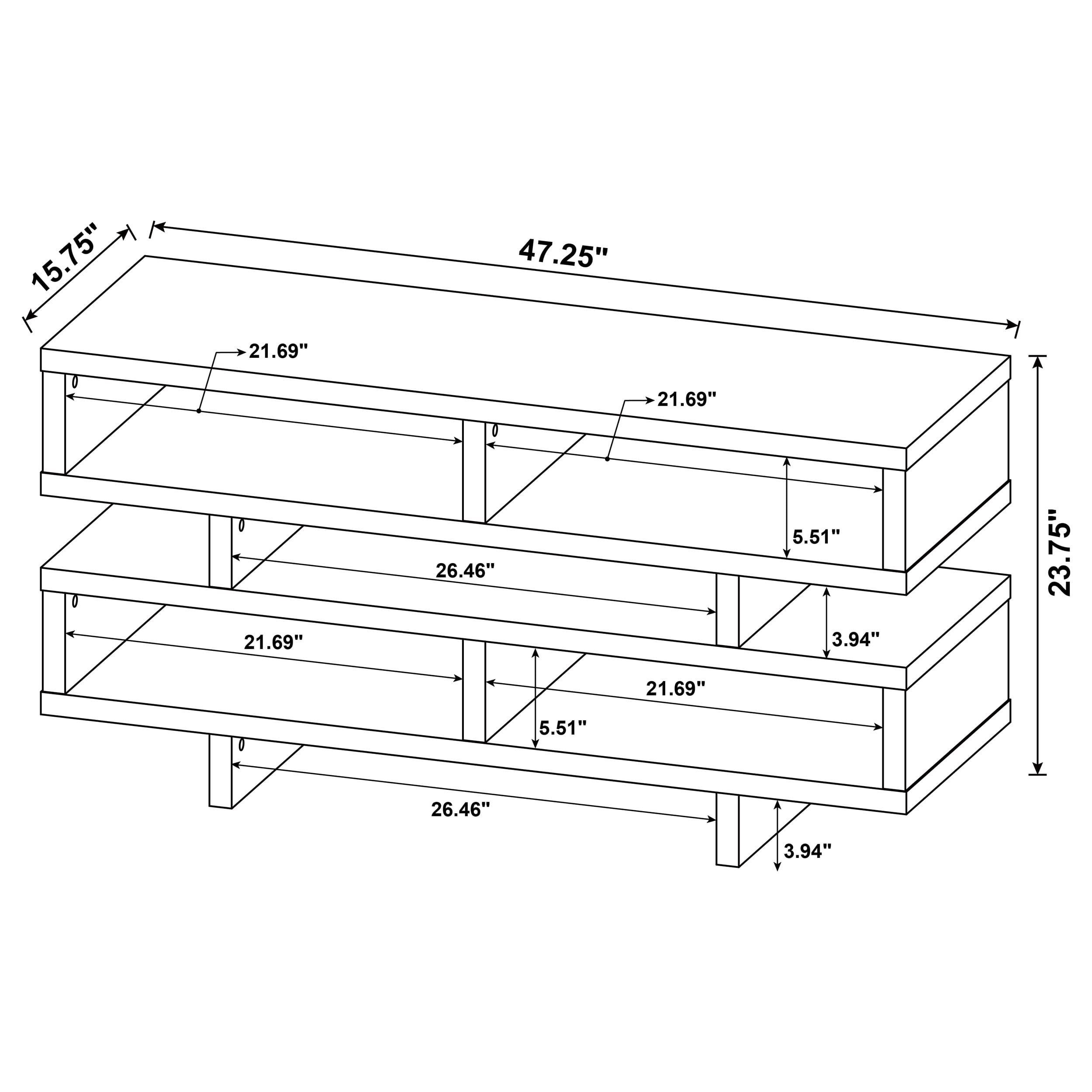Parker 2-tier 48&amp;quot; TV Stand