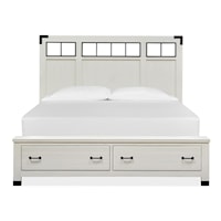 Industrial Farmhouse Queen Panel Storage Bed 