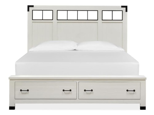 Industrial Farmhouse Queen Panel Storage Bed