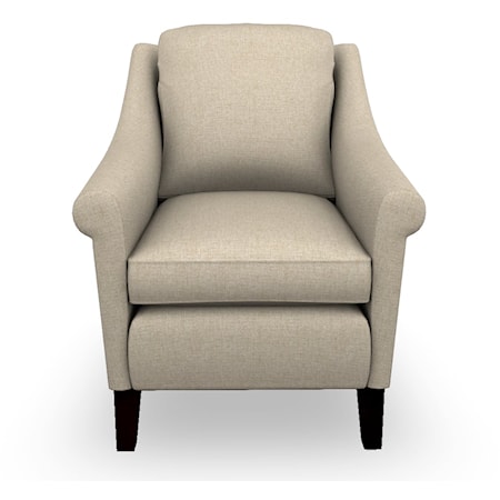 Transitional Club Chair with Reversible Seat Cushion