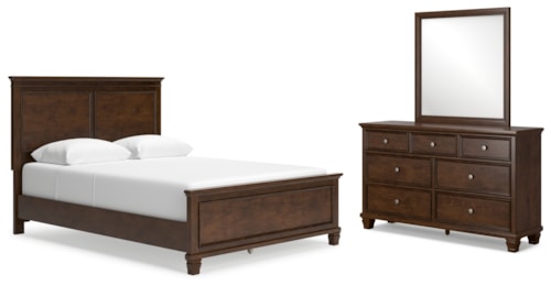 3pc Queen Panel Bed, Dresser & Mirror