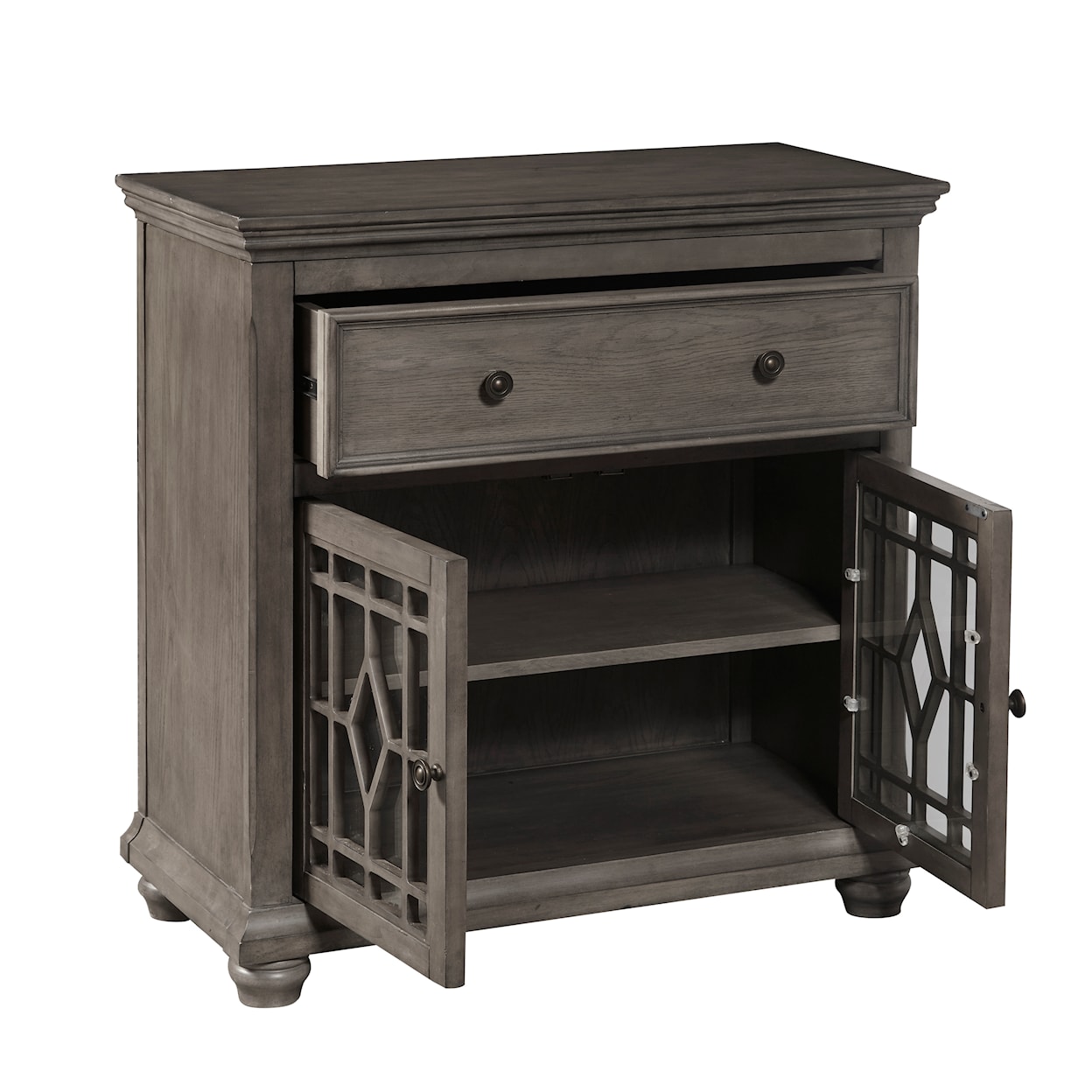 Accentrics Home Accents Two Door, One Drawer Console in Ash Grey