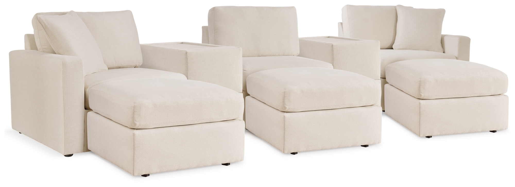 Signature Design by Ashley Modmax 5-Piece Sectional And 3 Ottomans