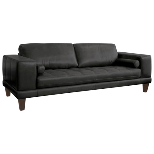 Contemporary Upholstered Sofa with Bolster Pillows