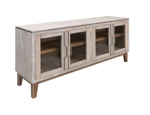 Farmhouse 4-Door Console with Metal Handles
