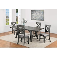 5-Piece Dining Set with Upholstered Dining Side Chairs