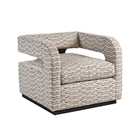 Contemporary Coda Swivel Chair with Open Arms