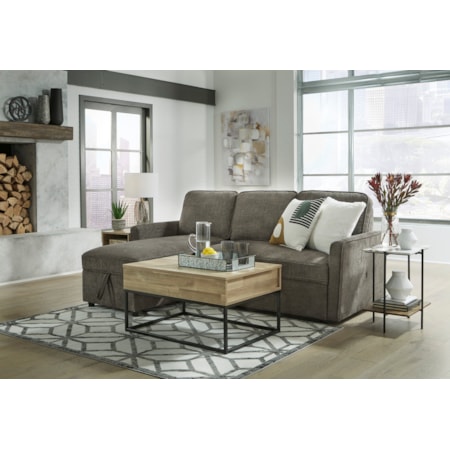 2-Piece Sectional with Pop Up Bed