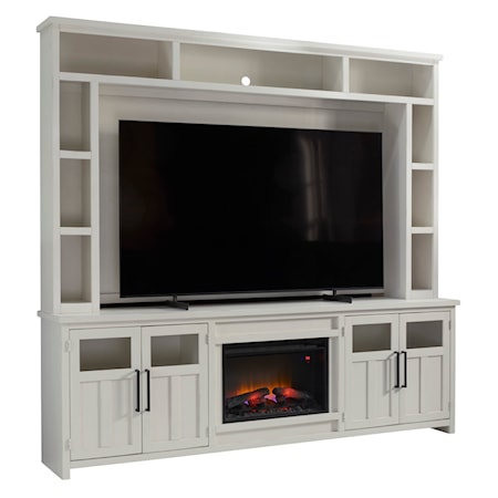 98&quot; Fireplace Console and Hutch