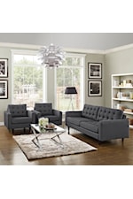 Modway Empress Empress Contemporary Upholstered Armless Chair - Light Gray