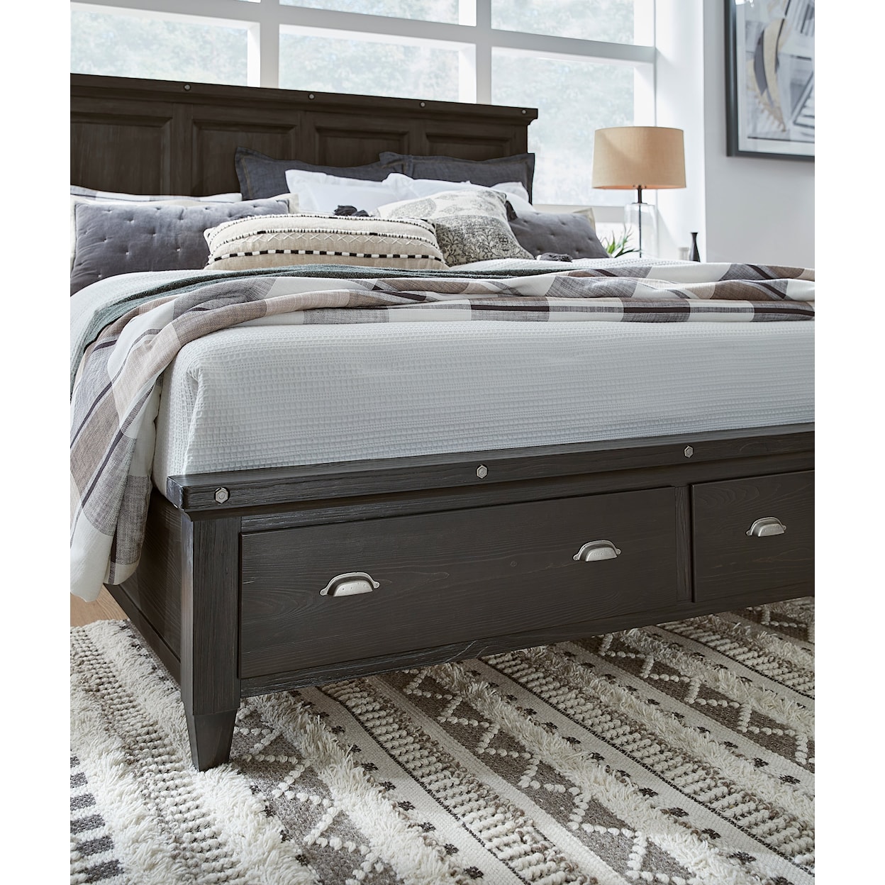 Magnussen Home Sierra Bedroom King Panel Storage Bed