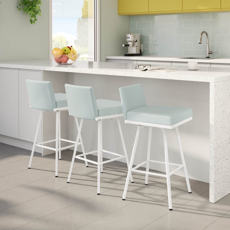 Amisco Linea Upholstered Counter Height Swivel Stool