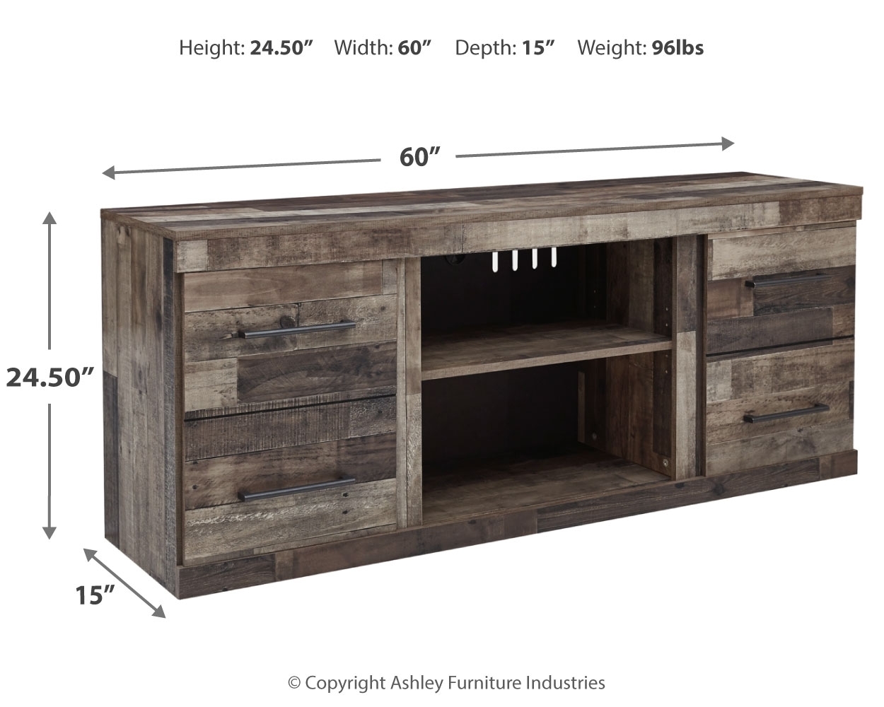 Signature Design by Ashley Derekson Lg TV Stand W/ Fireplace Option
