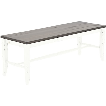 Farmhouse Two-Tone Dining Bench with Wooden Seat