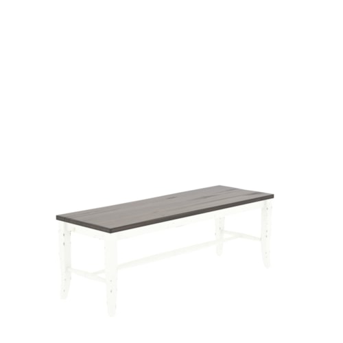 Farmhouse Two-Tone Dining Bench with Wooden Seat