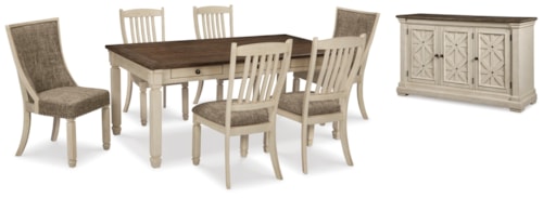 Dining Table And 6 Chairs With Server
