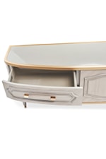 Michael Amini St. Charles Glam 4-Drawer Console Table with Cable Management