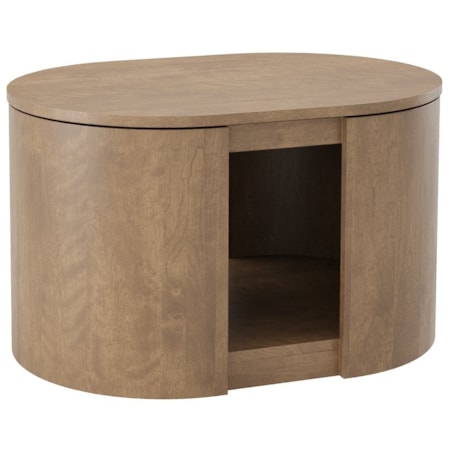 30" x 21" Oval End Table w/Shelf