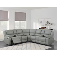 Contemporary 3-Piece Power Reclining Sectional Sofa with Consoles