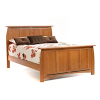 Transitional California King Panel Bed in Autumn Wheat Finish