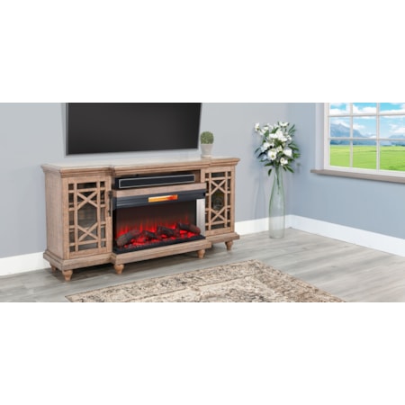 72&quot; Media Console With Electric Fireplace