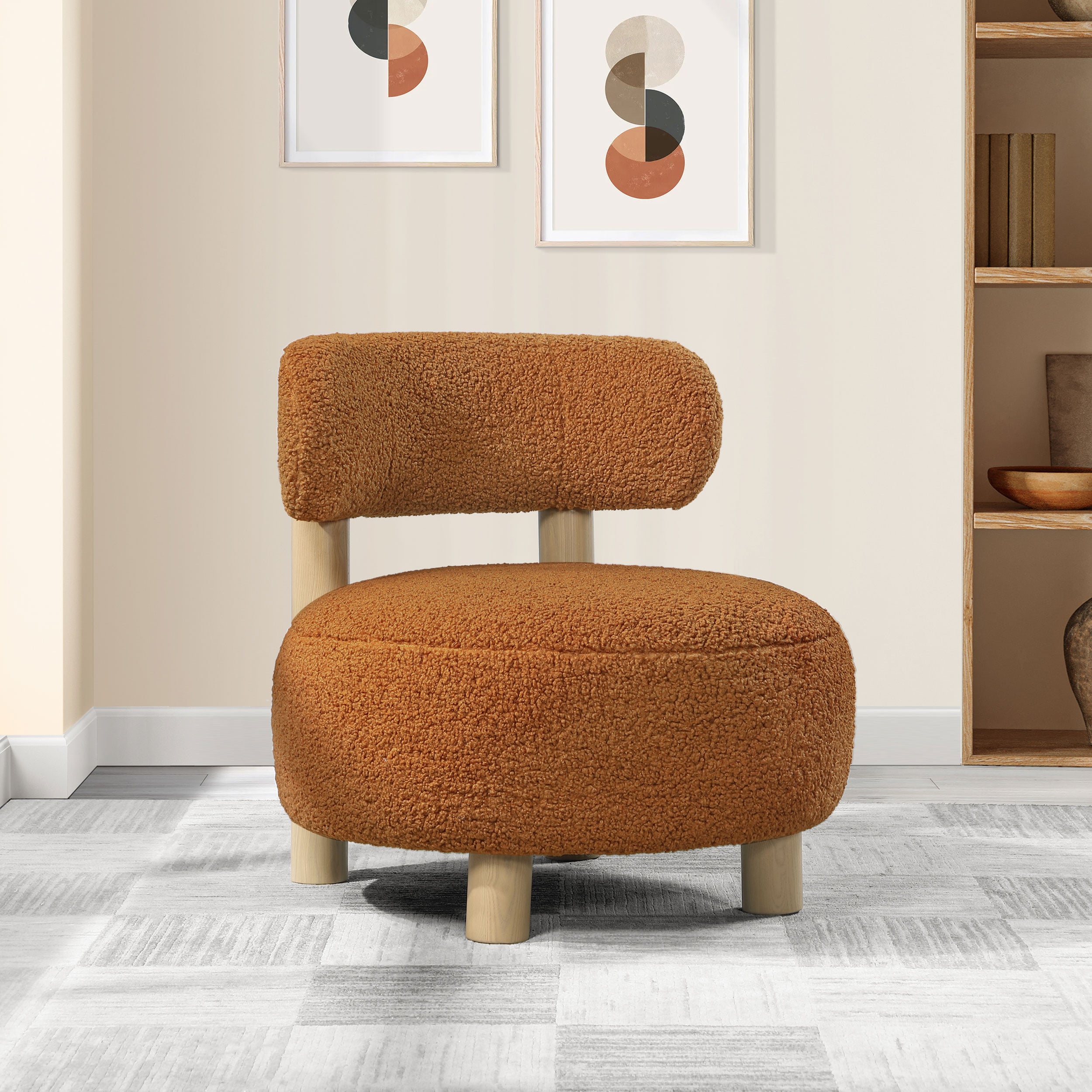 Zonie Barrel Back Accent Chair Orange
